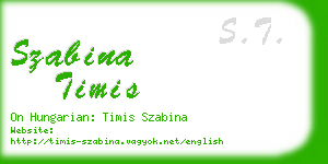 szabina timis business card